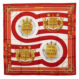 Hermès Lenço Hermes Carre 90 Chateau de Arriere Vermelho