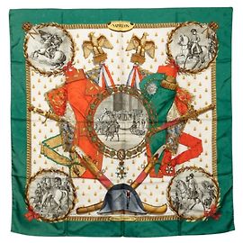 Hermès Carré Hermes 90 Napoleon Vert