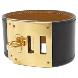 Hermès Hermes Kelly Dog Charm Bracelet Black Golden