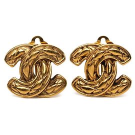 Orecchini a clip Chanel Coco Mark Matelassé D'oro