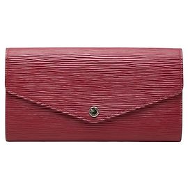 Louis Vuitton Epi Portefeuille Sarah Long Wallet Pink Fuschia