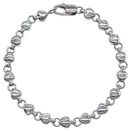 Pulseira de Prata com Pingente Coração Puff Tiffany & Co. Prata