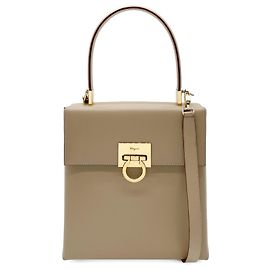 Borsa Salvatore Ferragamo Gancini Beige D'oro