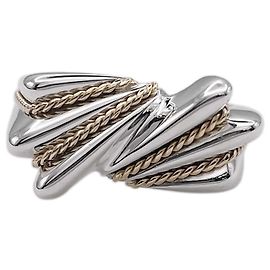 Tiffany & Co. Twist Ribbon Combination Band Ring Silvery Golden