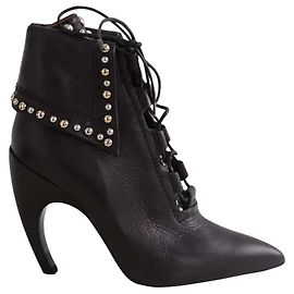Boots à lacets en cuir noir Givenchy Noir