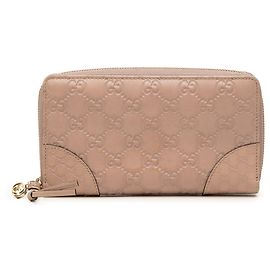 Cartera larga con cremallera Gucci Guccissima Rosa Rosa