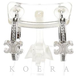 Céline CELINE Triomphe Sparkle Hoop Earrings Other