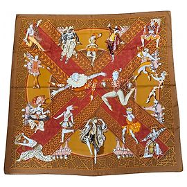 Hermès Pañuelo Hermes Carre 90 LES BALLETS RUSSES Multicolor Naranja