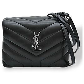 Borsa a tracolla Saint Laurent Loulou Toy in pelle nera Nero