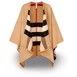 Cachecol Burberry Reversible Check Lã Bege Bege Monograma