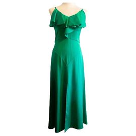 Prachtvolles smaragdgrünes MARCIANO Maxikleid mit Rüschen Grün