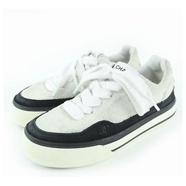 Chanel COCO Mark Suede Leather Sneakers Black White