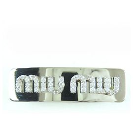 Miu Miu Barrette à cheveux MIUMIU avec logo strass Argenté