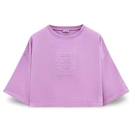 Cropped Loewe Anagram Roxa de Algodão Roxo