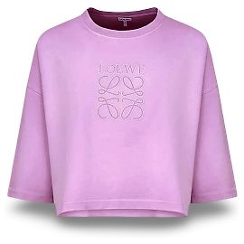 Cropped Loewe Anagram en coton rose Autre