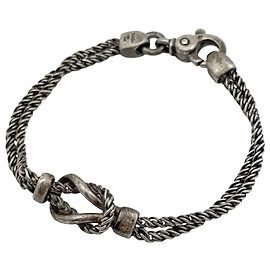 Tiffany & Co. Knot Double Rope Charm Bracelet Silvery