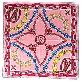 Sciarpa Louis Vuitton LV Unlocked Rosa Multicolore