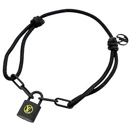 Louis Vuitton Silver Lockit Virgil Abloh Charm Bracelet Black
