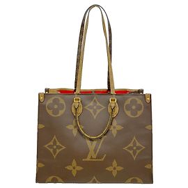 Sac cabas Louis Vuitton Monogram Giant Reverse OnTheGo GM Marron