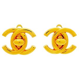 Boucles d'oreilles clips Chanel plaquées or Doré