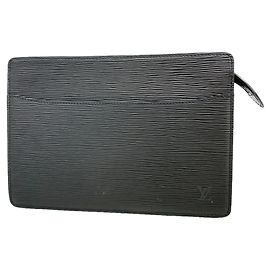 Louis Vuitton Epi Pochette Homme Clutch Bag Black