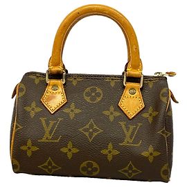 Louis Vuitton Monogram Mini Speedy Handbag Brown