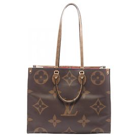 Saco Tote Louis Vuitton OnTheGo GM Monogram Giant Reverse Marrom Bege