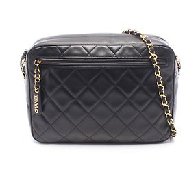 Borsa Chanel Matelassé in pelle d'agnello nera Nero