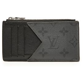 Portamonete e portacarte Louis Vuitton Black Monogram Eclipse Reverse Taigarama Nero
