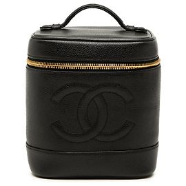 Borsa Vanity Chanel Black CC Caviar Nero