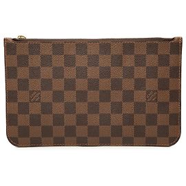 Pochette Louis Vuitton Brown Damier Ebene Neverfull MM Marron