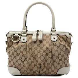 Bolsa Satchel Gucci Beige GG Canvas Sukey Outro