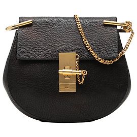 Chloé Mini Borsa a Tracolla Drew in Pelle Nera Nero