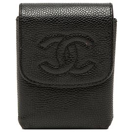 Pitillera Chanel Black CC Caviar Negro