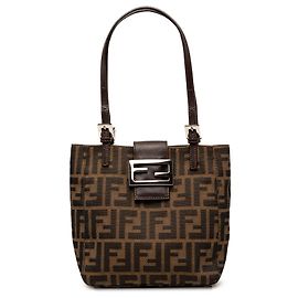 Sac à épaule Fendi Brown Zucca Canvas Marron