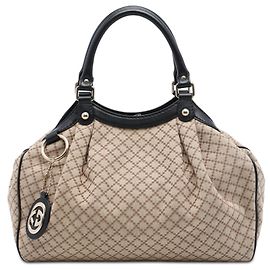 Gucci Sukey Tote Medium aus beigem Diamante Canvas Beige