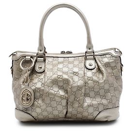 Sac Satchel Gucci Gold Guccissima Sukey Doré