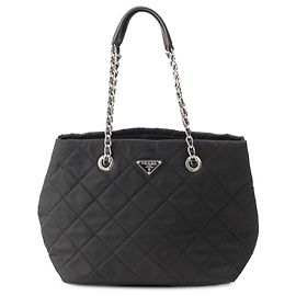 Prada Black Impuntu Tessuto Open Convertible Tote Black