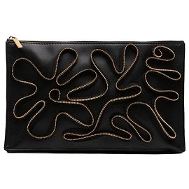 Stella Mc Cartney Clutch con zip Cavendish in nappa sintetica nera Stella McCartney Nero