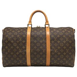 Louis Vuitton Brown Monogram Keepall Bandouliere 50 Brown