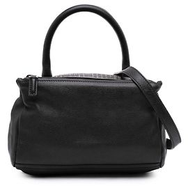 Bolsa Pandora Givenchy em pele de cabra preta com pequenos ilhoses Preto