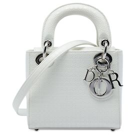 Dior White Mini Patent Microcannage Lady Dior Branco Fora de branco
