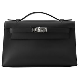 Hermès Black Swift Kelly Pochette 22 Nero