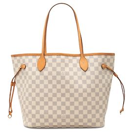 Louis Vuitton White Damier Azur Neverfull MM Branco