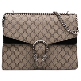 Bolsa de Ombro Gucci Dionysus Medium GG Supreme Bege Bege