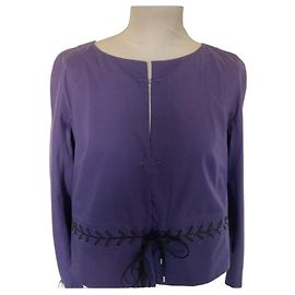 Paule Ka Dark purple or navy short jacket with black laces Purple