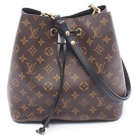 Bolsa de Ombro Louis Vuitton NeoNoe Monogram Noir Marrom Preto