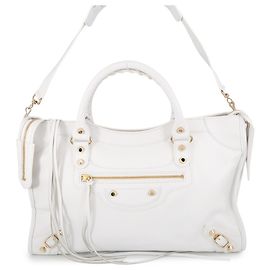 Bolsa de ombro Balenciaga City em couro Branco