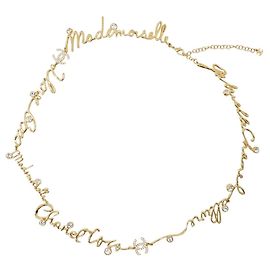Collier strass Chanel I LOVE COCO Doré