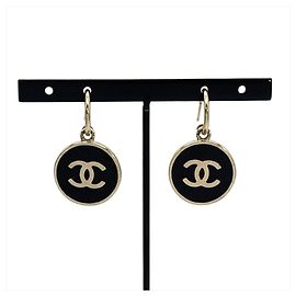 Pendientes Chanel Coco Mark Circle Negro Plata
